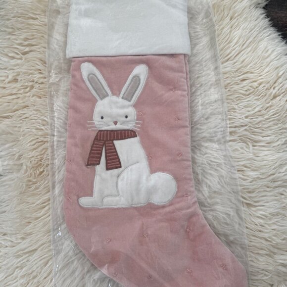 Crate & Barrel Wonderland Velvet Bunny & Bear Christmas Stockings – Brand New - Picture 6 of 12